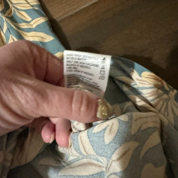 NWT Patrons of Peach Blue Floral Print Smocked Short Sleeve Maxi Dress Small - Picture 12 of 16